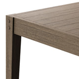 Roan 7-Piece Outdoor Patio Teak Wood Dining Set in Weathered Gray Pebble