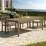 Roan 83" Rectangular Outdoor Patio Teak Dining Table in Weathered Gray