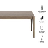Roan 83" Rectangular Outdoor Patio Teak Dining Table in Weathered Gray