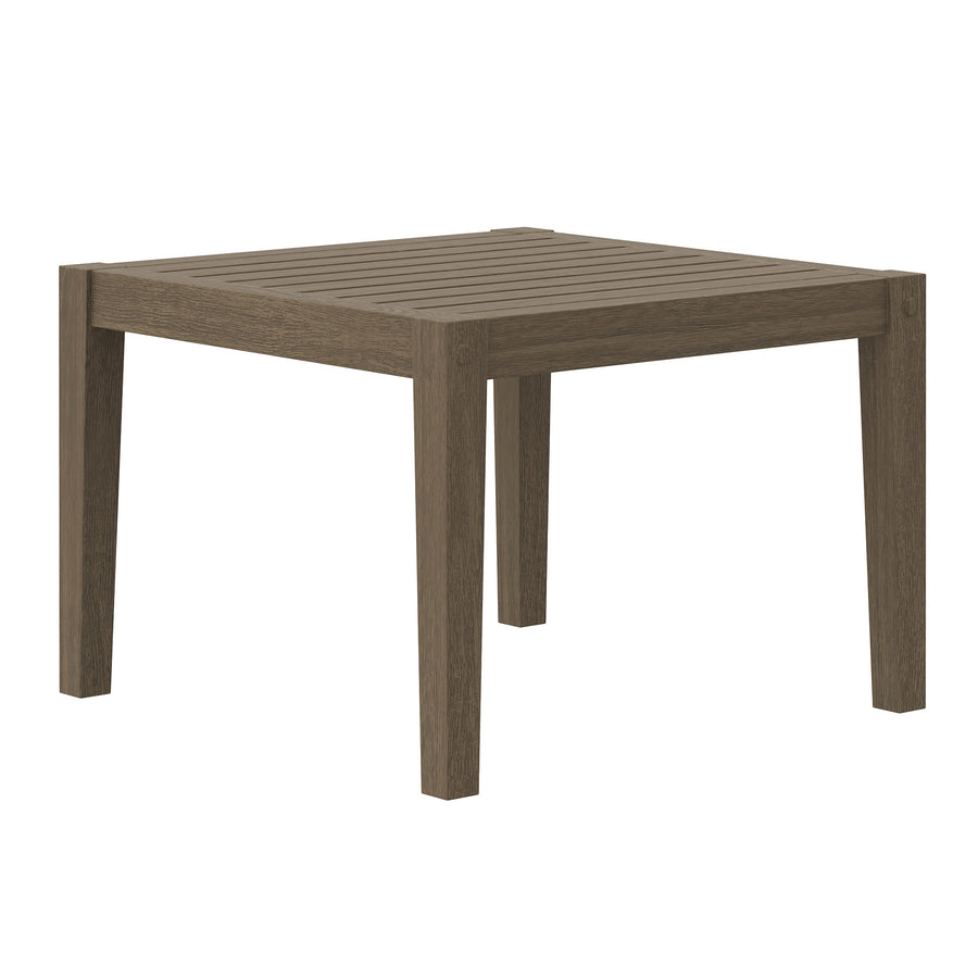 Roan 3-Piece Outdoor Patio Teak Wood Furniture Set with Chaise Lounges and Side Table in Weathered Gray Flint