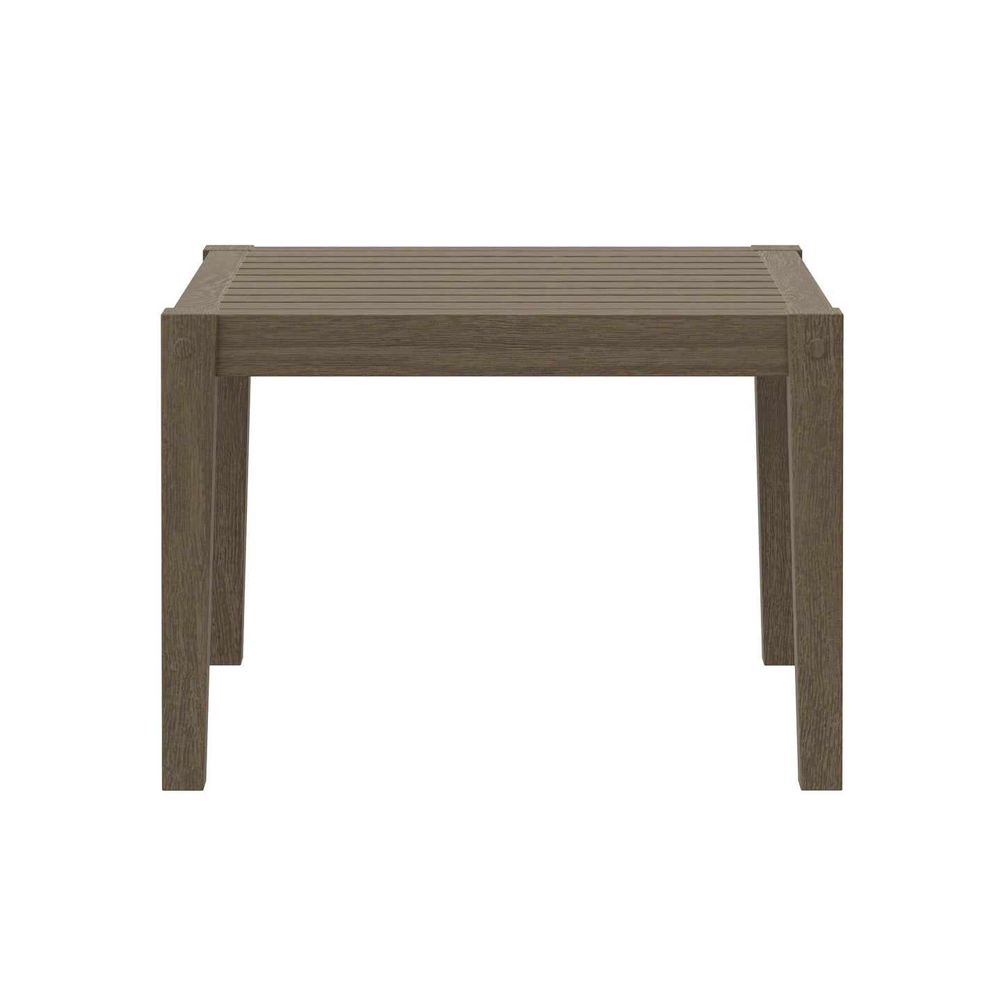 Northlake Square Outdoor Patio Teak Side Table in Weathered Gray