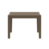 Northlake Square Outdoor Patio Teak Side Table in Weathered Gray
