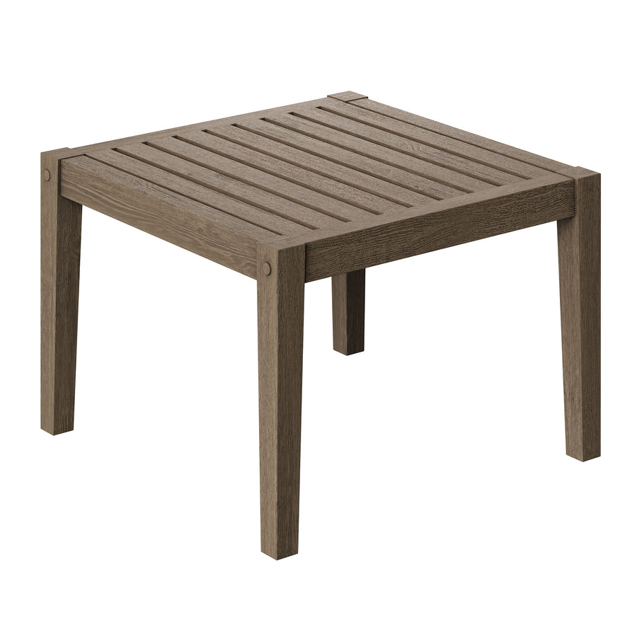 Roan 3-Piece Outdoor Patio Teak Wood Furniture Set with Chaise Lounges and Side Table in Weathered Gray Flint