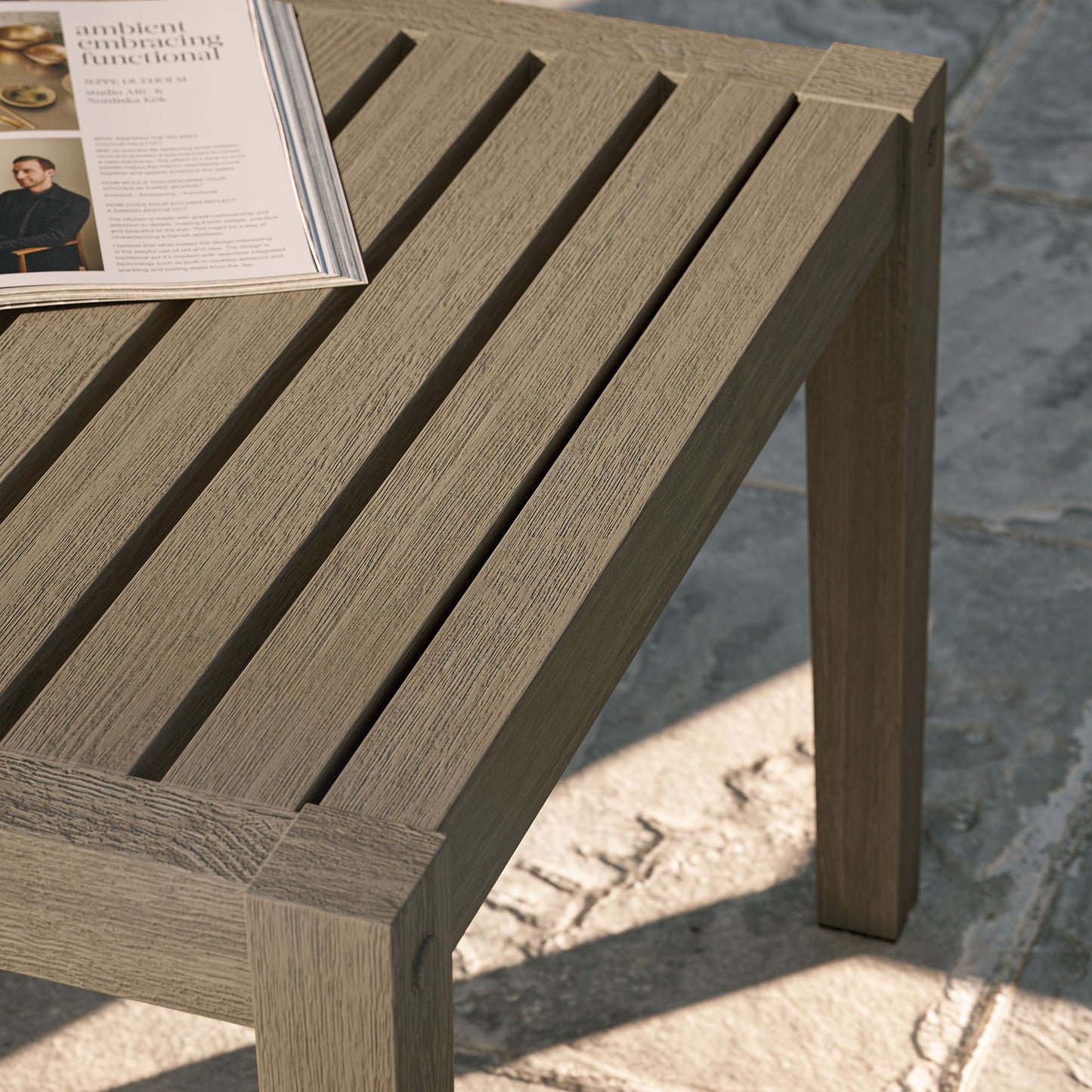Northlake Square Outdoor Patio Teak Side Table by Furniture For America