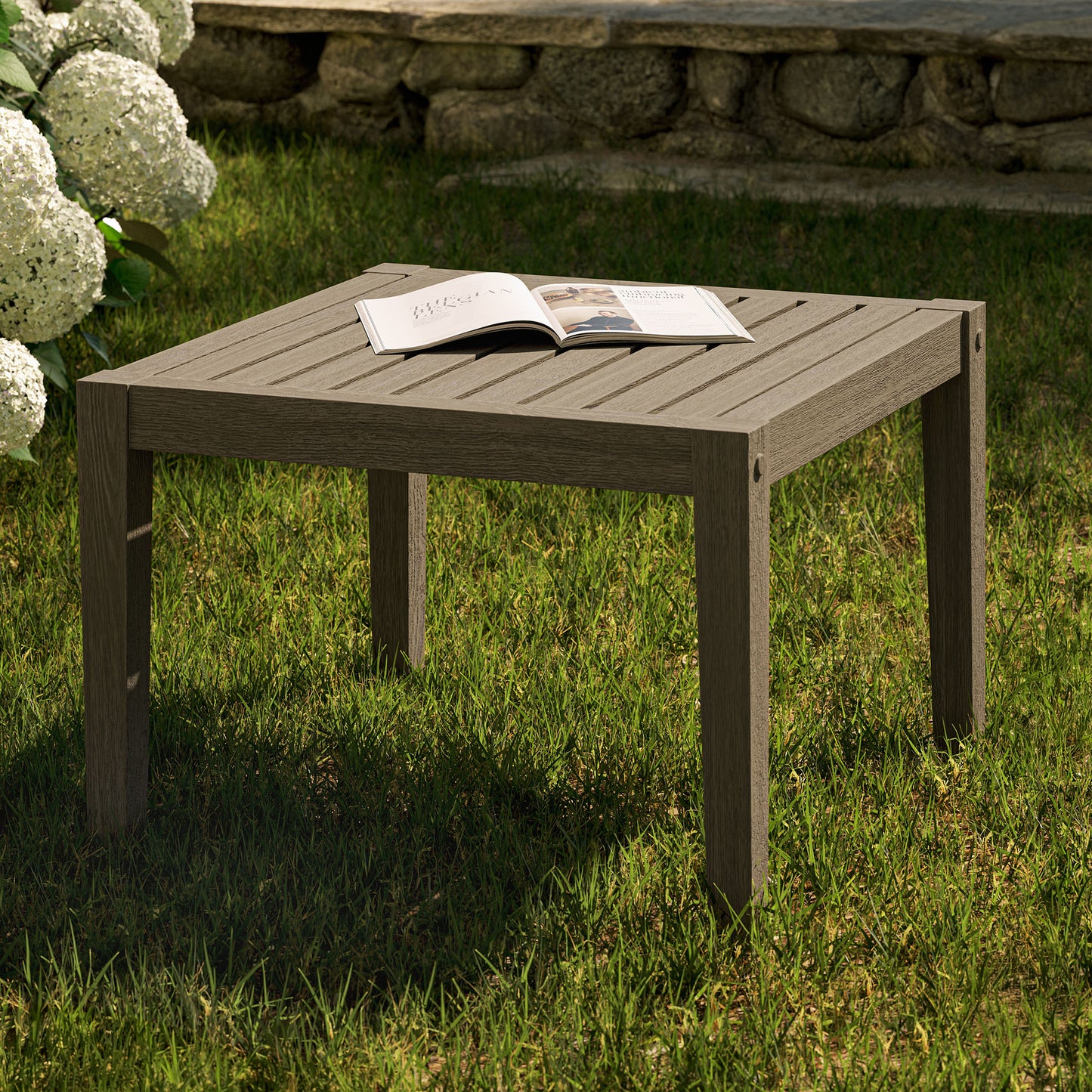 Northlake Square Outdoor Patio Teak Side Table by Furniture For America