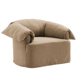 Caceres Slipcovered Fabric Oversized Armchair in Almond