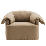 Caceres Slipcovered Fabric Oversized Armchair in Almond