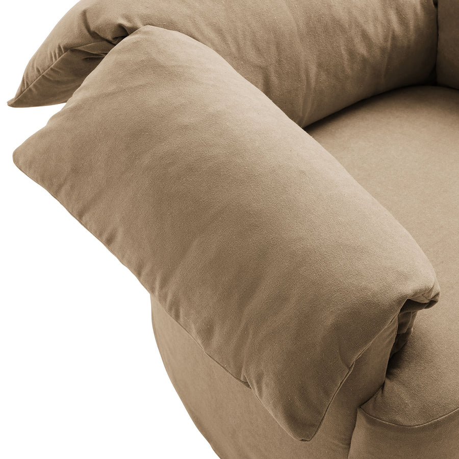 Caceres Slipcovered Fabric Oversized Armchair in Almond
