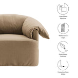 Caceres Slipcovered Fabric Oversized Armchair in Almond