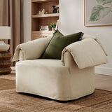 Caceres Slipcovered Fabric Oversized Armchair in Linen