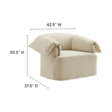 Caceres Slipcovered Fabric Oversized Armchair in Linen