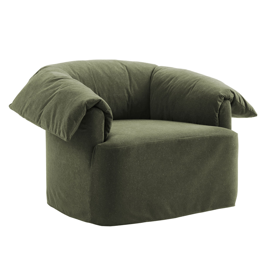 Caceres Slipcovered Fabric Oversized Armchair in Sage