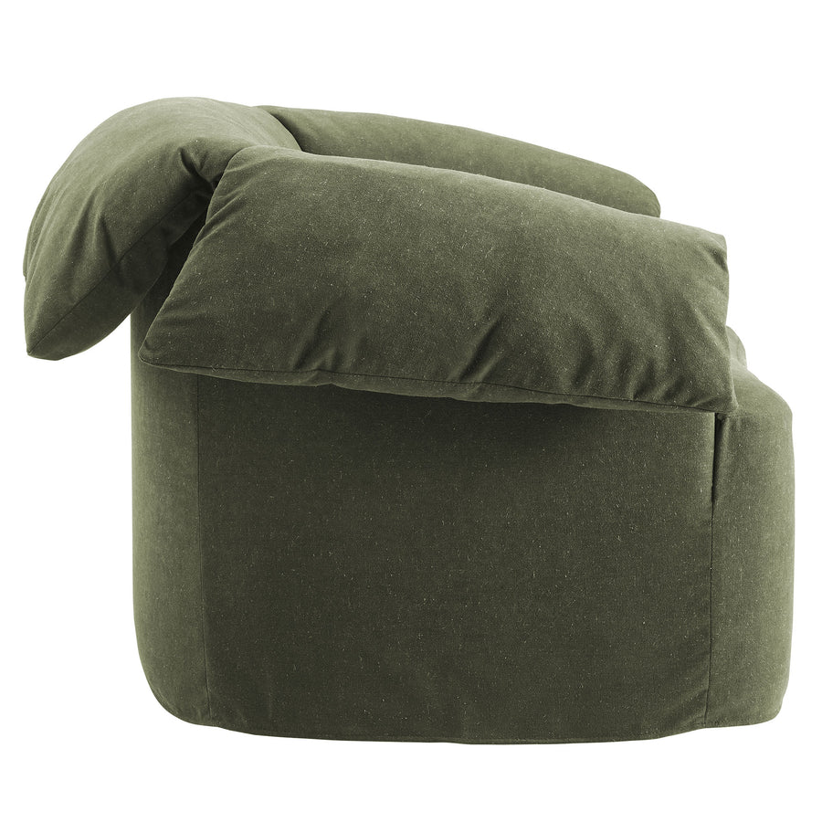 Caceres Slipcovered Fabric Oversized Armchair in Sage