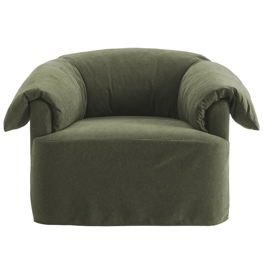 Caceres Slipcovered Fabric Oversized Armchair in Sage