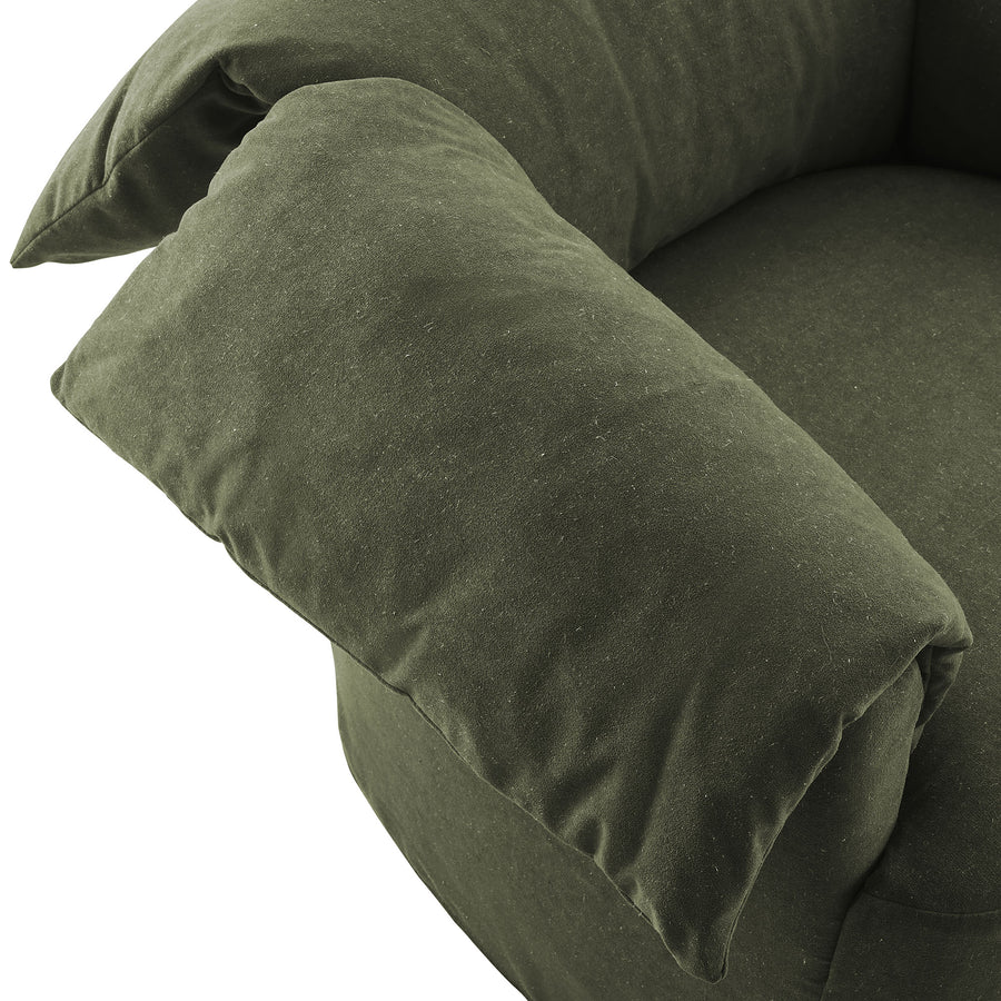 Caceres Slipcovered Fabric Oversized Armchair in Sage