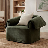 Caceres Slipcovered Fabric Oversized Armchair in Sage