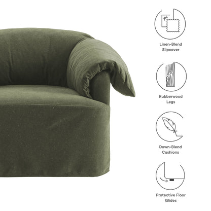 Lark Slipcovered Fabric Oversized Armchair by Furniture For America