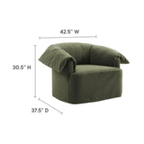 Caceres Slipcovered Fabric Oversized Armchair in Sage