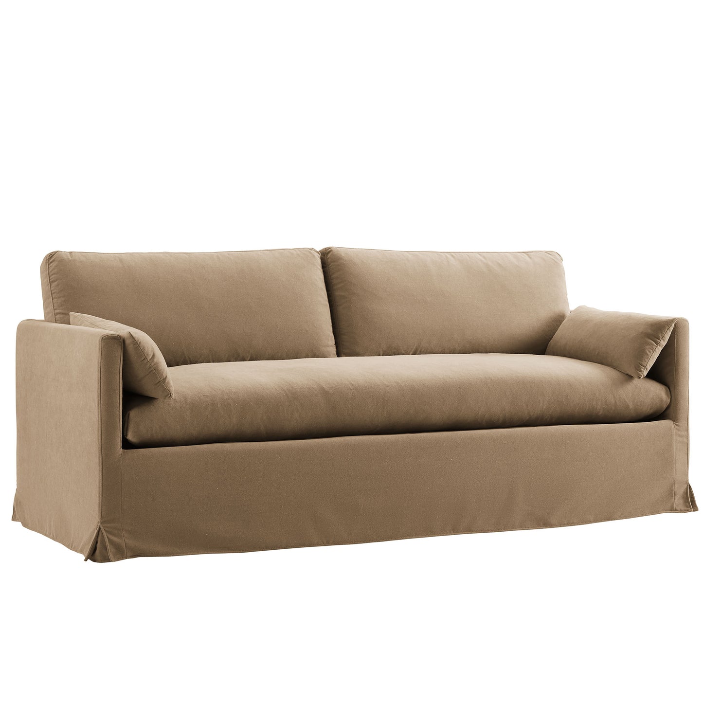 Boal 85" Slipcovered Fabric Sofa in Almond