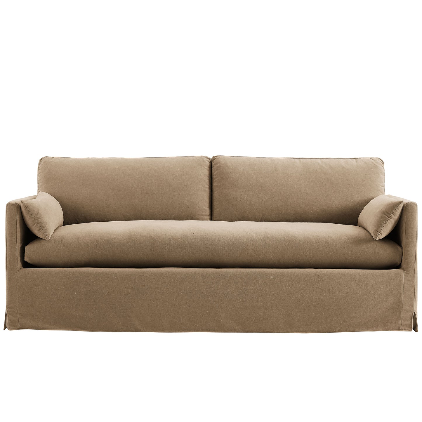 Boal 85" Slipcovered Fabric Sofa in Almond