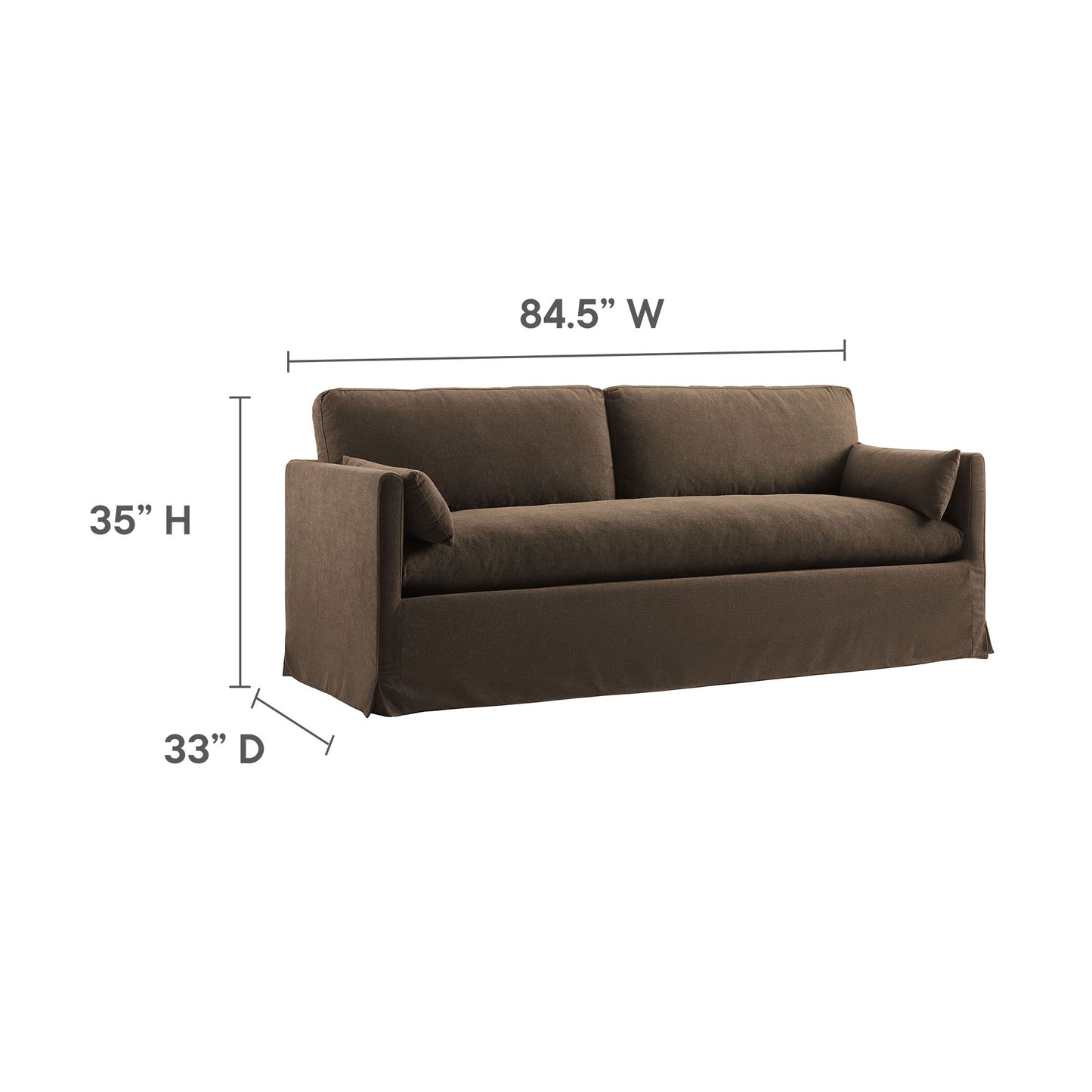 Boal 85" Slipcovered Fabric Sofa in Cocoa
