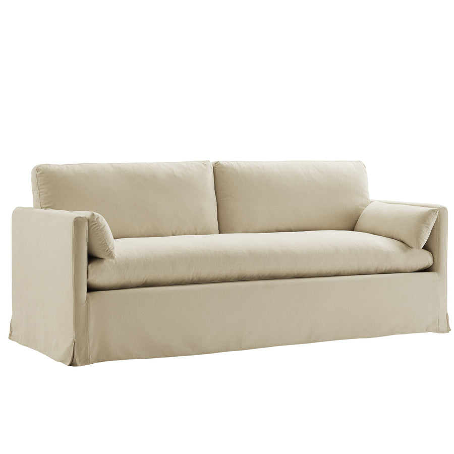 Boal 85" Slipcovered Fabric Sofa in Linen