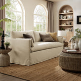 Boal 85" Slipcovered Fabric Sofa in Linen
