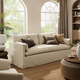 Boal 85" Slipcovered Fabric Sofa in Linen