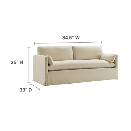 Wellfleet 85" Slipcovered Fabric Sofa in Linen