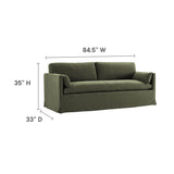 Boal 85" Slipcovered Fabric Sofa in Sage