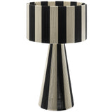 Cobh Handwoven Cotton Thread Striped Table Lamp in Black