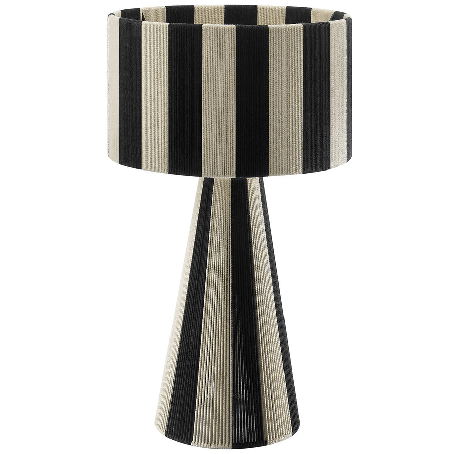 Cobh Handwoven Cotton Thread Striped Table Lamp in Black