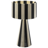 Cobh Handwoven Cotton Thread Striped Table Lamp in Black
