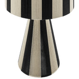 Cobh Handwoven Cotton Thread Striped Table Lamp in Black