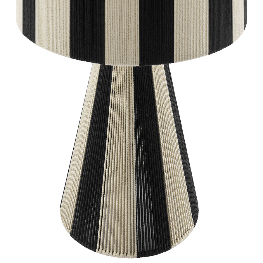 Cobh Handwoven Cotton Thread Striped Table Lamp in Black