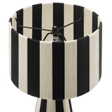 Cobh Handwoven Cotton Thread Striped Table Lamp in Black