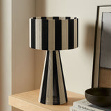 Cobh Handwoven Cotton Thread Striped Table Lamp in Black