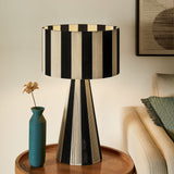 Cobh Handwoven Cotton Thread Striped Table Lamp in Black