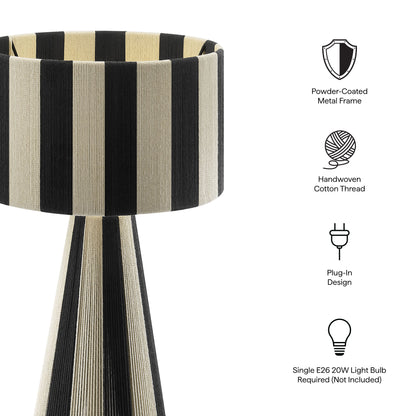 Renae Handwoven Cotton Thread Striped Table Lamp by Furniture for America