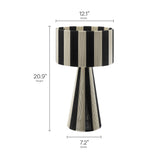 Cobh Handwoven Cotton Thread Striped Table Lamp in Black
