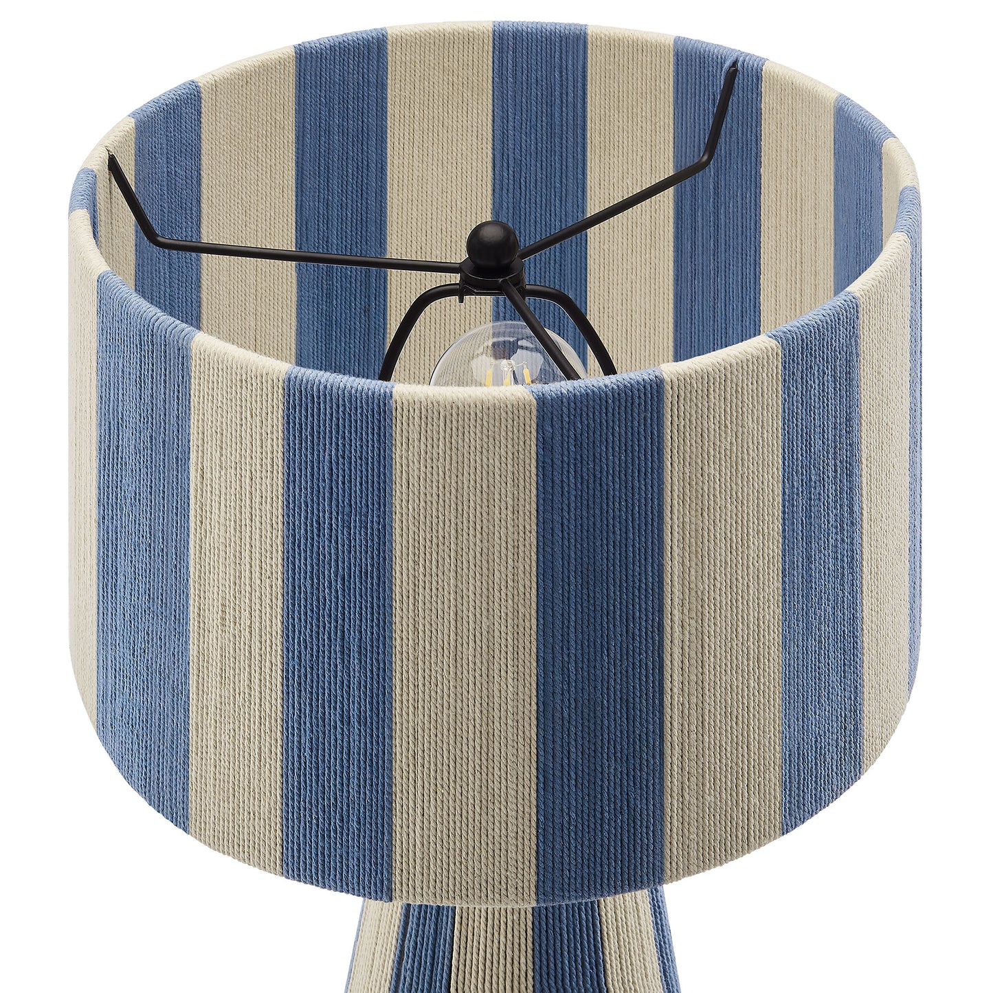 Renae Handwoven Cotton Thread Striped Table Lamp by Furniture for America