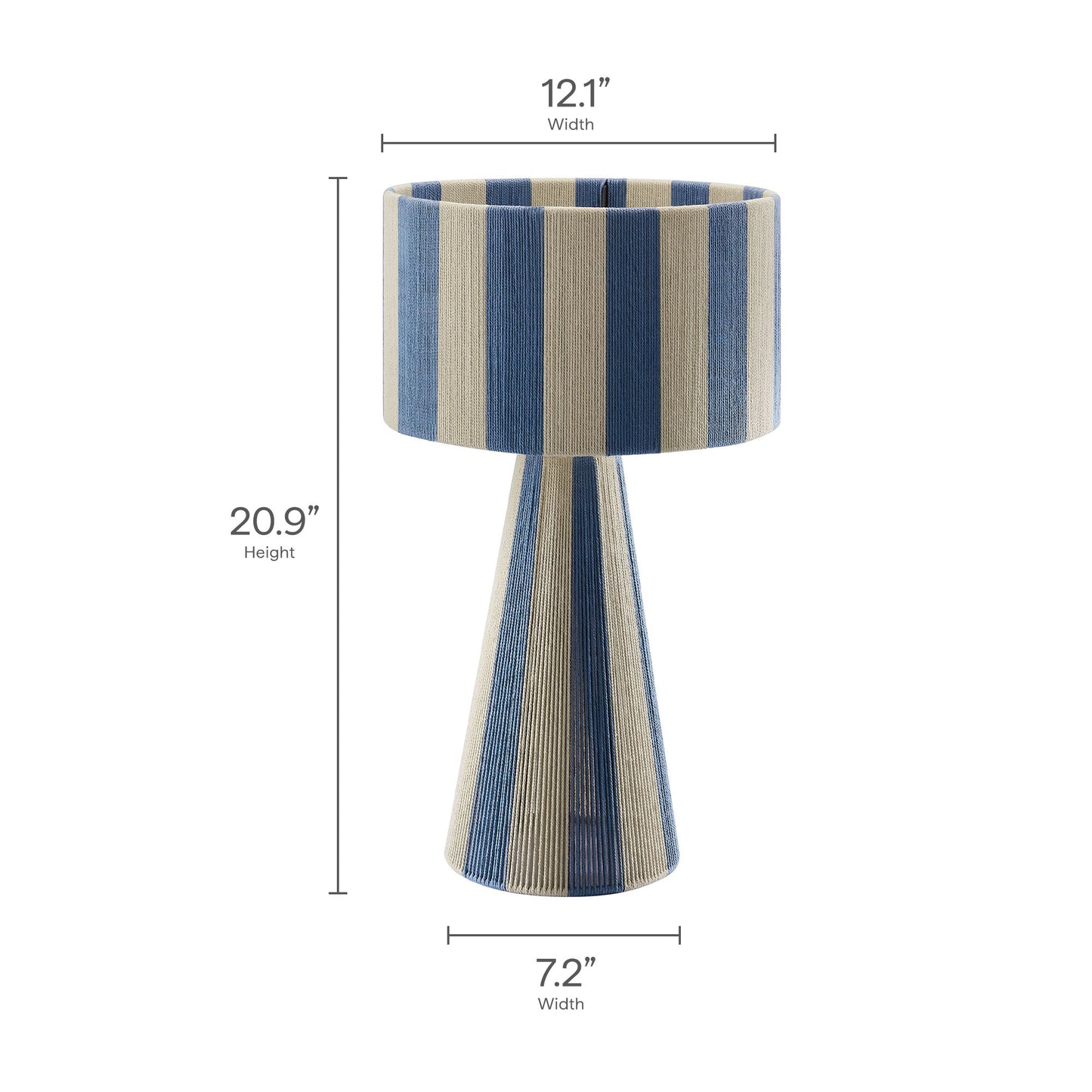 Renae Handwoven Cotton Thread Striped Table Lamp by Furniture for America