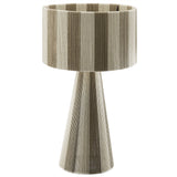 Cobh Handwoven Cotton Thread Striped Table Lamp in Cobblestone