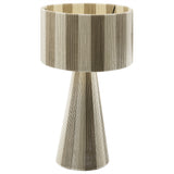 Cobh Handwoven Cotton Thread Striped Table Lamp in Cobblestone