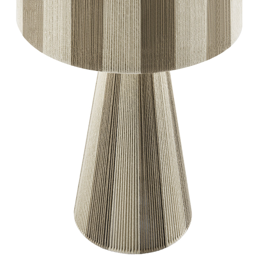 Cobh Handwoven Cotton Thread Striped Table Lamp in Cobblestone