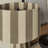 Cobh Handwoven Cotton Thread Striped Table Lamp in Cobblestone