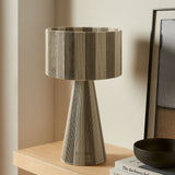 Cobh Handwoven Cotton Thread Striped Table Lamp in Cobblestone