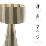 Cobh Handwoven Cotton Thread Striped Table Lamp in Cobblestone