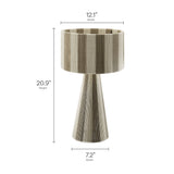 Cobh Handwoven Cotton Thread Striped Table Lamp in Cobblestone