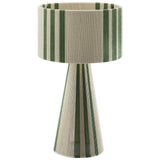 Acacia Handwoven Cotton Thread Striped or Plain Table Lamp in Basil Green
